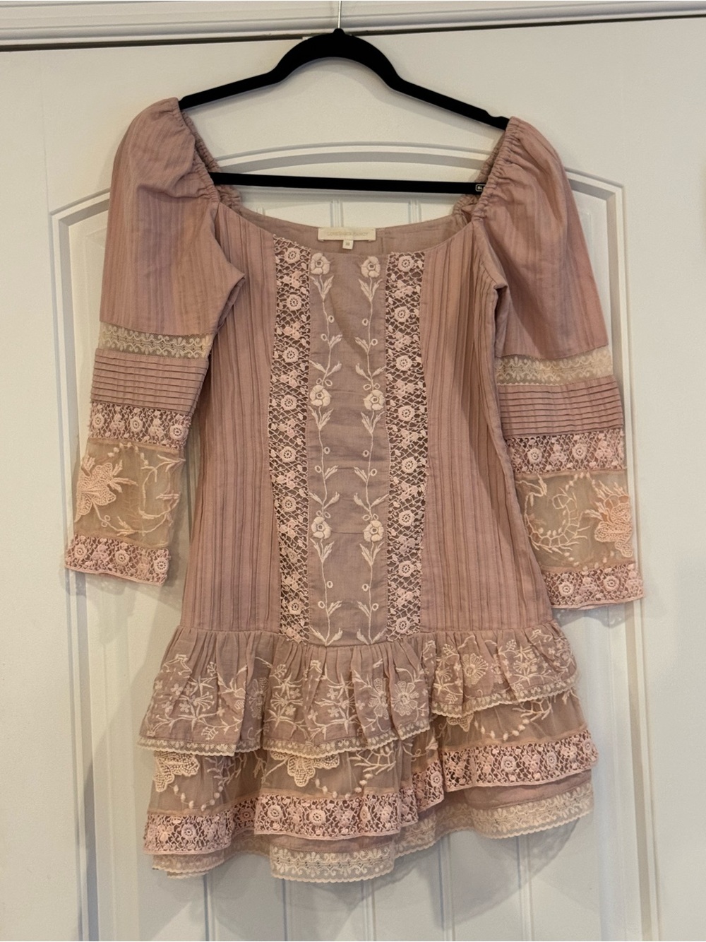 LoveShackFancy Shania Mini Dress in Nougat Size 00